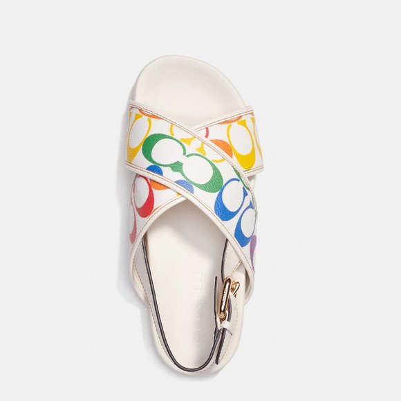 🌈 Coach Adora Sandal In Rainbow Signature Canvas - Picture 5 of 13